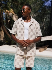MAUVAIS Natural Tulum Checked Crochet Shirt - Image 1 of 8