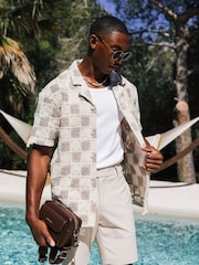 MAUVAIS Natural Tulum Checked Crochet Shirt - Image 2 of 8
