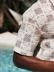 MAUVAIS Natural Tulum Checked Crochet Shirt - Image 4 of 8