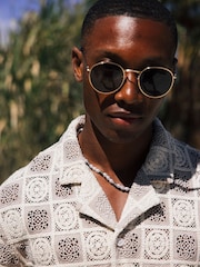 MAUVAIS Natural Tulum Checked Crochet Shirt - Image 6 of 8