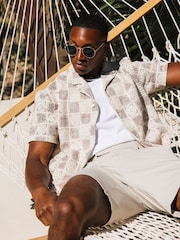 MAUVAIS Natural Tulum Checked Crochet Shirt - Image 7 of 8