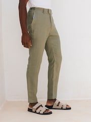 MAUVAIS Nammos Pure Linen Tailored Trousers - Imagem 1 de 2