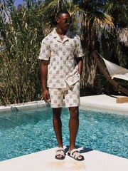 MAUVAIS Natural Tulum Checked Crochet Lined Shorts - Image 2 of 6