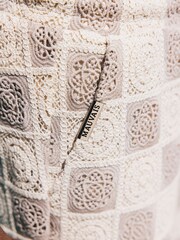 MAUVAIS Natural Tulum Checked Crochet Lined Shorts - Image 6 of 6