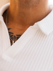 MAUVAIS White Elysee Ribbed Revere Polo - Image 3 of 4