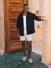 MAUVAIS Black Deveron Long Sleeve Revere Shirt - Image 4 of 6