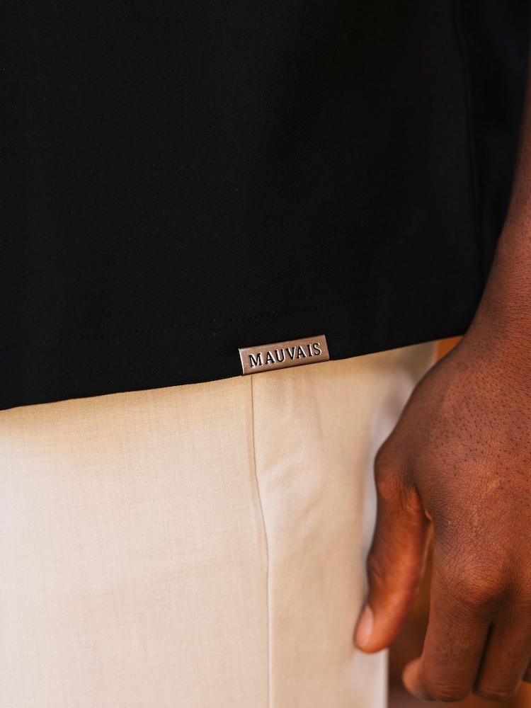 MAUVAIS Black Deveron Long Sleeve Revere Shirt - Image 6 of 6