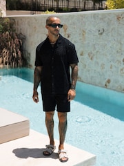 MAUVAIS Black Destino Embroidered Relaxed Fit Shorts - Image 3 of 6