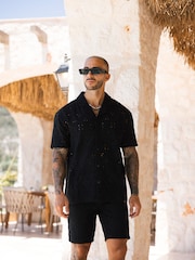 MAUVAIS Black Destino Embroidered Relaxed Fit Shorts - Image 4 of 6