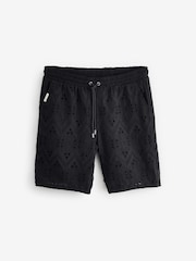 MAUVAIS Black Destino Embroidered Relaxed Fit Shorts - Image 7 of 7