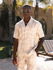 MAUVAIS Cream Kandima Linen Blend Floral Shirt - Image 1 of 6
