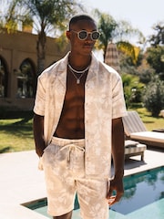 MAUVAIS Cream Kandima Linen Blend Floral Shirt - Image 2 of 6