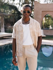 MAUVAIS Cream Kandima Linen Blend Floral Shirt - Image 3 of 6