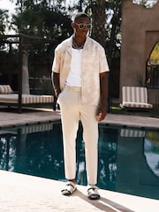 MAUVAIS Cream Kandima Linen Blend Floral Shirt - Image 4 of 6