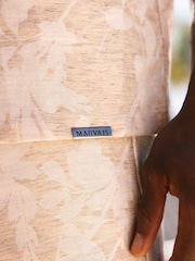 MAUVAIS Cream Kandima Linen Blend Floral Shirt - Image 6 of 6