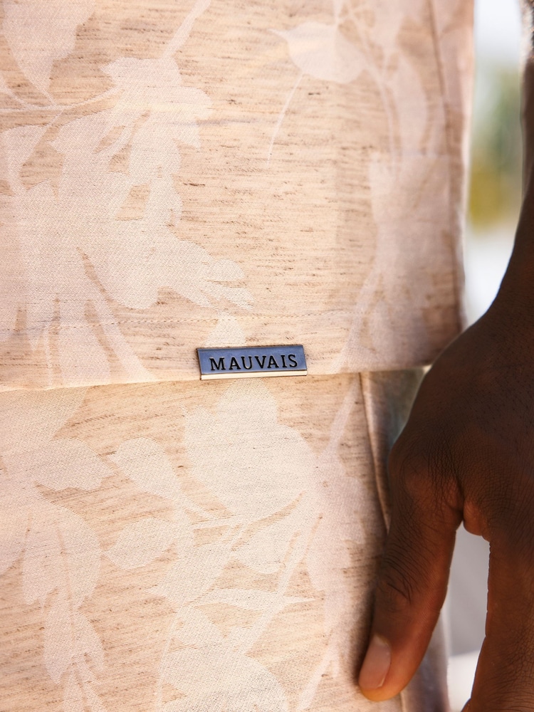 MAUVAIS Cream Kandima Linen Blend Floral Shirt - Image 6 of 6