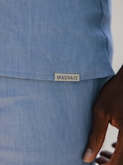 Azul - MAUVAIS Nammos Pure Linen Tailored Shirt - Imagem 3 de 6