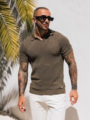 MAUVAIS Tropics Crochet Knit Polo - Imagem 1 de 6