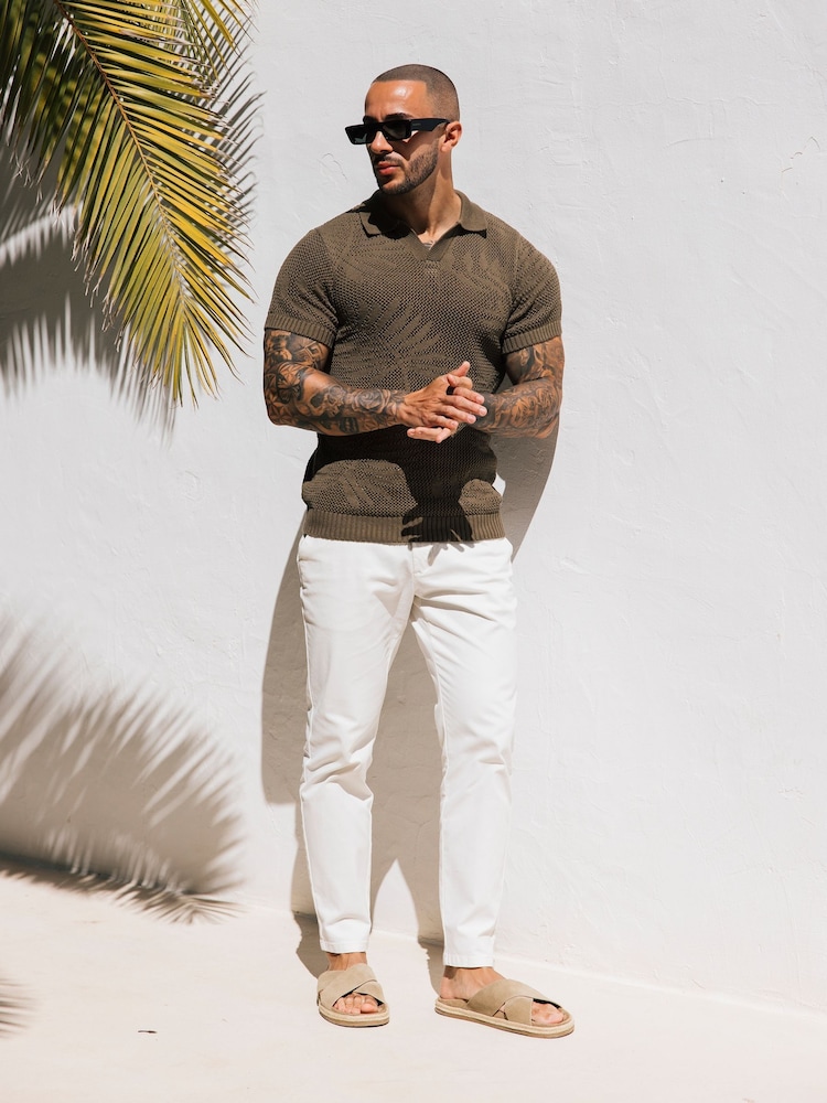 MAUVAIS Tropics Crochet Knit Polo - Imagem 2 de 6