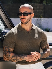 MAUVAIS Tropics Crochet Knit Polo - Imagem 6 de 6