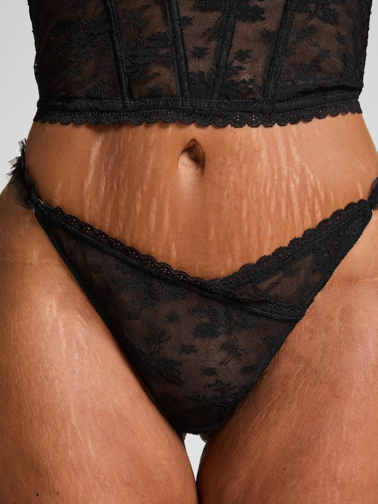 Hunkemöller Darcy Highleg String Black Knickers - Image 3 of 3 Hunkemöller Darcy Highleg String Black Knickers - Image 3 of 3