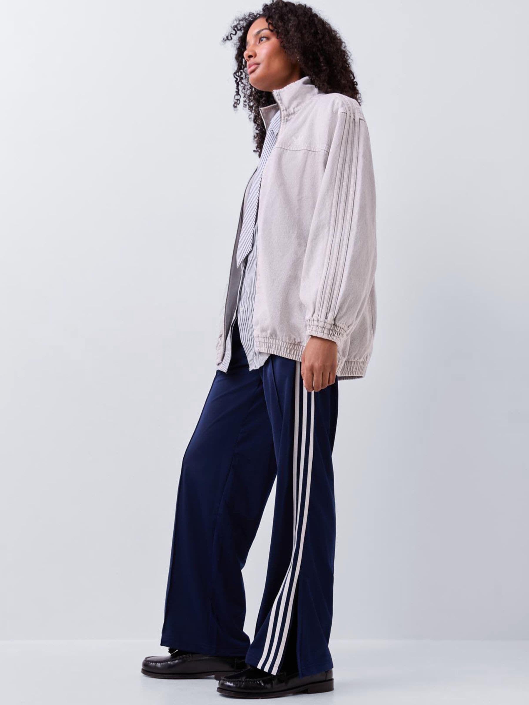 Buy adidas Originals Navy Blue/White Firebird Loose Trousers from