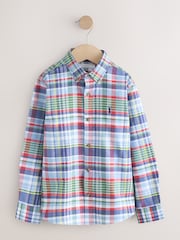 Blue Preppy Check Long Sleeve Oxford Check Shirt (3-16yrs) - Image 1 of 4