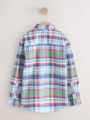 Blue Preppy Check Long Sleeve Oxford Check Shirt (3-16yrs) - Image 2 of 4