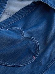 Mid Blue Heart Pocket Detail Overhead Denim Shirt - Image 8 of 8