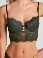 Hunkemöller Green Amara Padded Underwired Longline Bra - Image 3 of 5