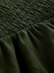 Verde caqui - Cap Sleeve Shirred Body Jersey Midi Dress - Imagen 8 de 9