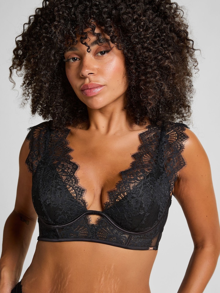 Hunkemoller Zoe Non-Padded Longline Underwired Black Bra - Image 1 of 5 Hunkemoller Zoe Non-Padded Longline Underwired Black Bra - Image 1 of 5