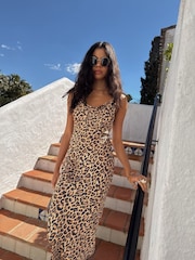 Never Fully Dressed Brown Leopard Print Lace Patti Dress - Image 2 of 5