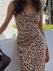 Never Fully Dressed Brown Leopard Print Lace Patti Dress - Image 3 of 5