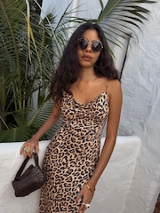 Never Fully Dressed Brown Leopard Print Lace Patti Dress - Image 4 of 5