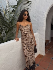 Never Fully Dressed Brown Leopard Print Lace Patti Dress - Image 5 of 5