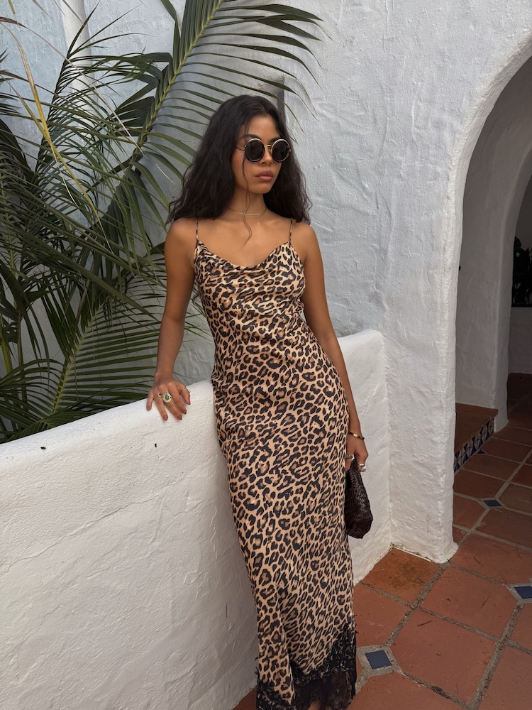 Never Fully Dressed Brown Leopard Print Lace Patti Dress - Image 5 of 5