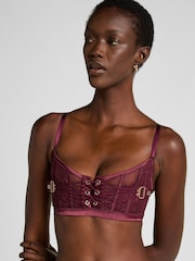 Hunkemöller Red Avela Non-Padded Longline Bra - Image 1 of 5