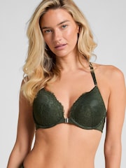 Hunkemöller Green Amara Padded Underwired Longline Bra - Image 1 of 5
