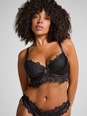 Hunkemoller Zoe Padded Longline Underwired Black Bra - Image 1 of 5