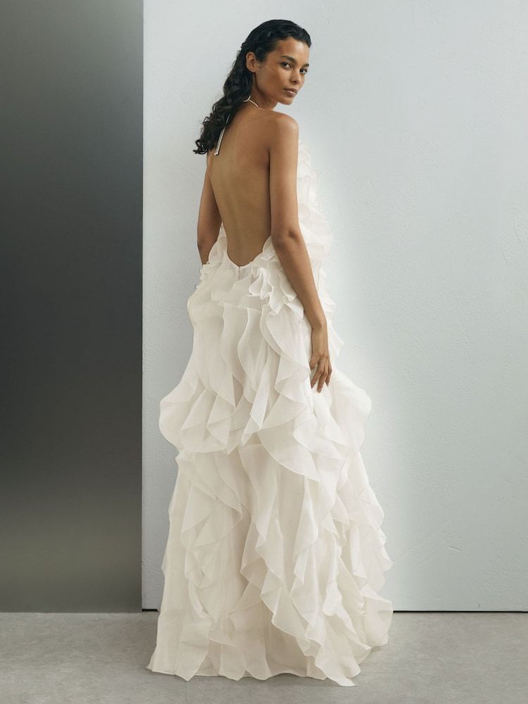 Buy Reiss Off White Kiera Atelier Silk-Organza Ruffle Maxi Dress from Next  USA