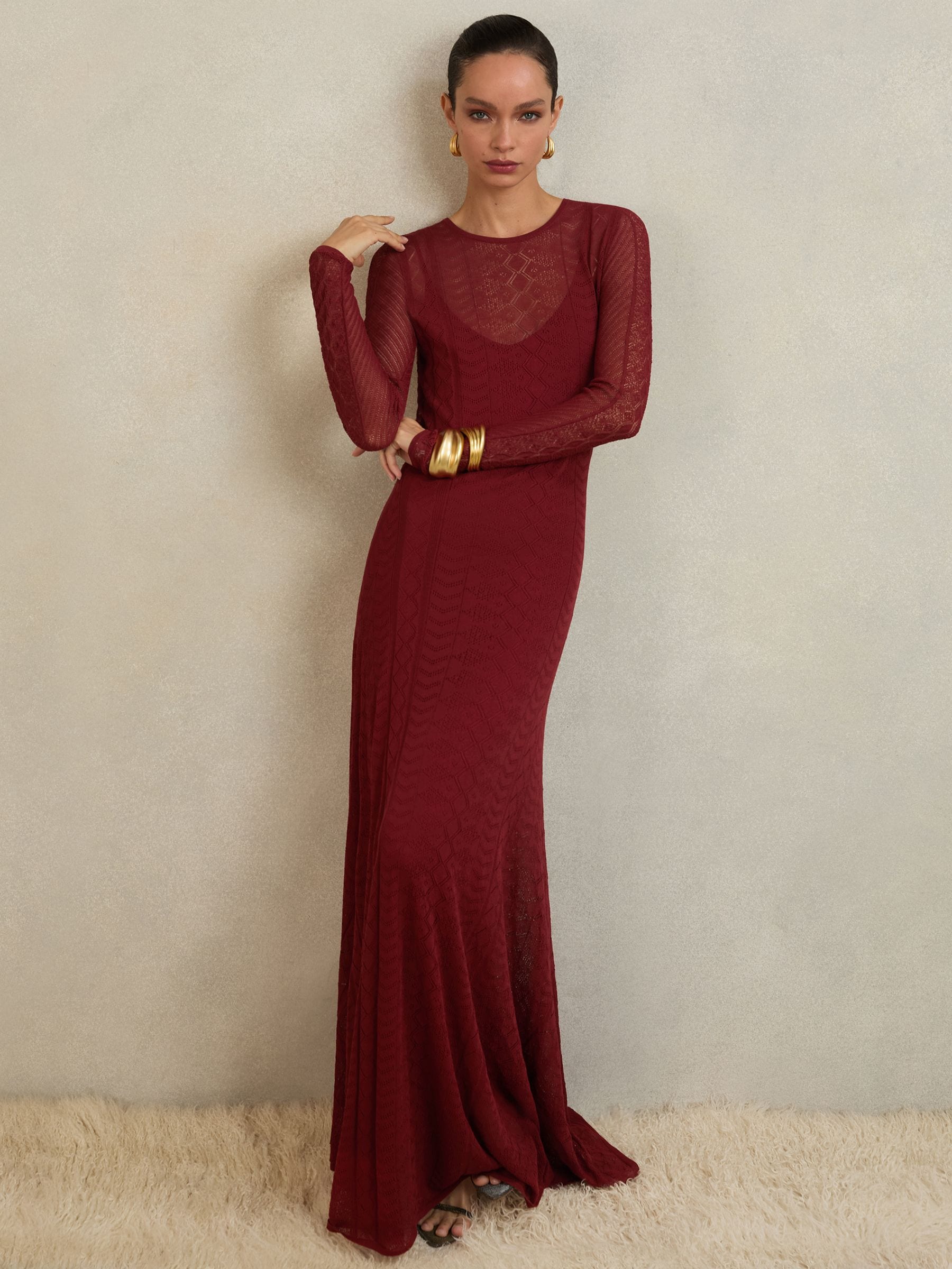pointelle knit maxi dress Reiss Ami DROP_JUN26-D1