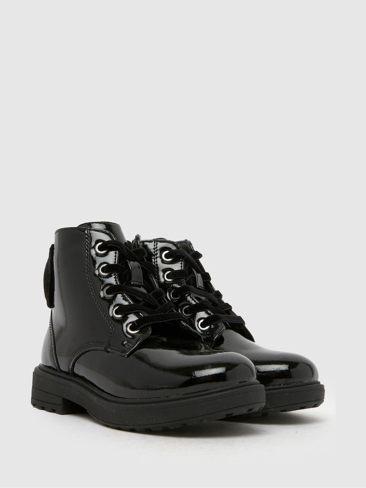 Schuh Carla Lace-Up Black Boots - Image 2 of 4