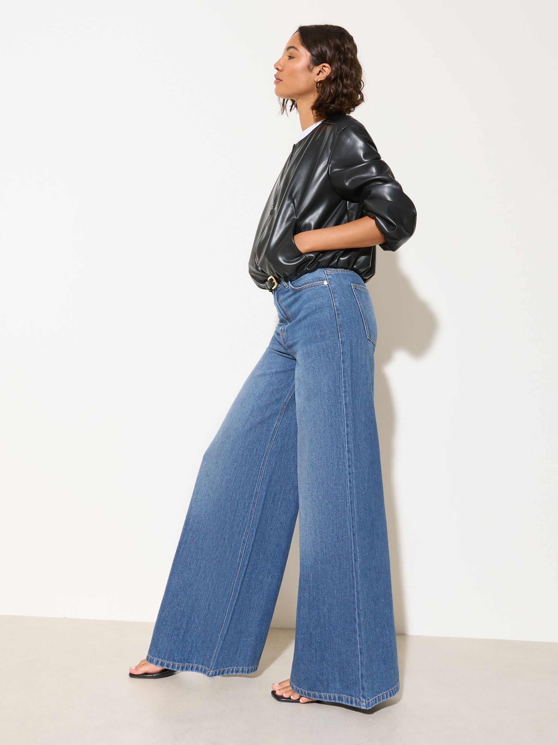 Buy Friends Like These Dark Wash Wide Leg Palazzo Denim Jeans from