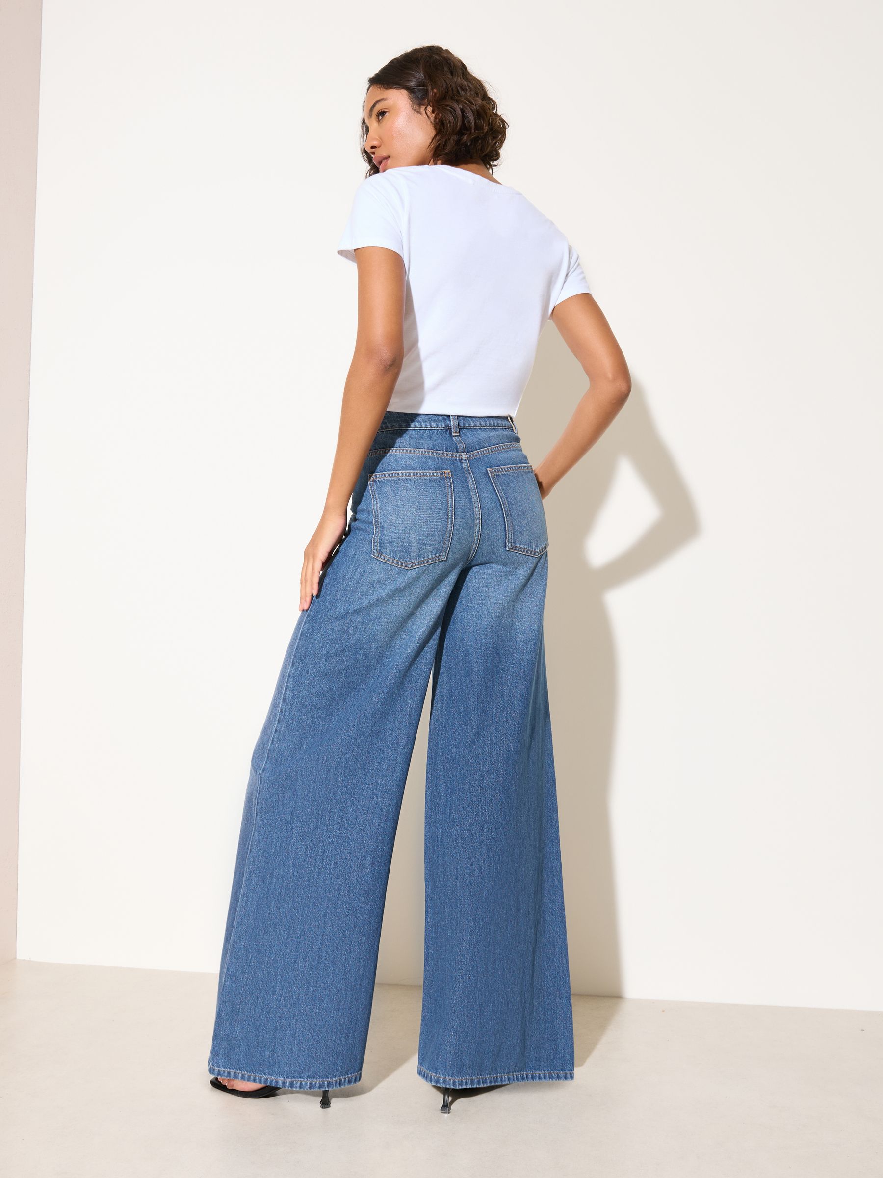Buy Friends Like These Dark Wash Wide Leg Palazzo Denim Jeans from