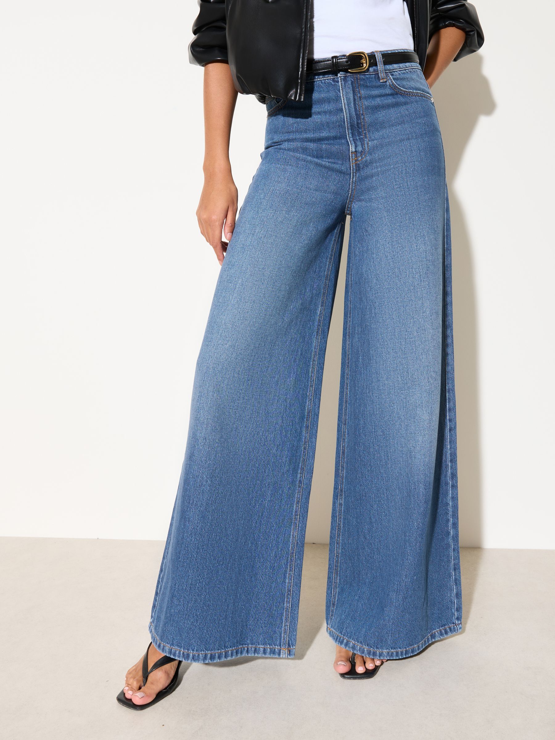 Buy Friends Like These Dark Wash Wide Leg Palazzo Denim Jeans from