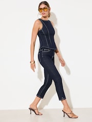 Prespălare închisă - Friends Like These Denim Capri Jeans - Imaginea 1 din 5