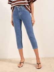 Friends Like These Mid Wash Denim Capri Jeans - Image 2 of 4