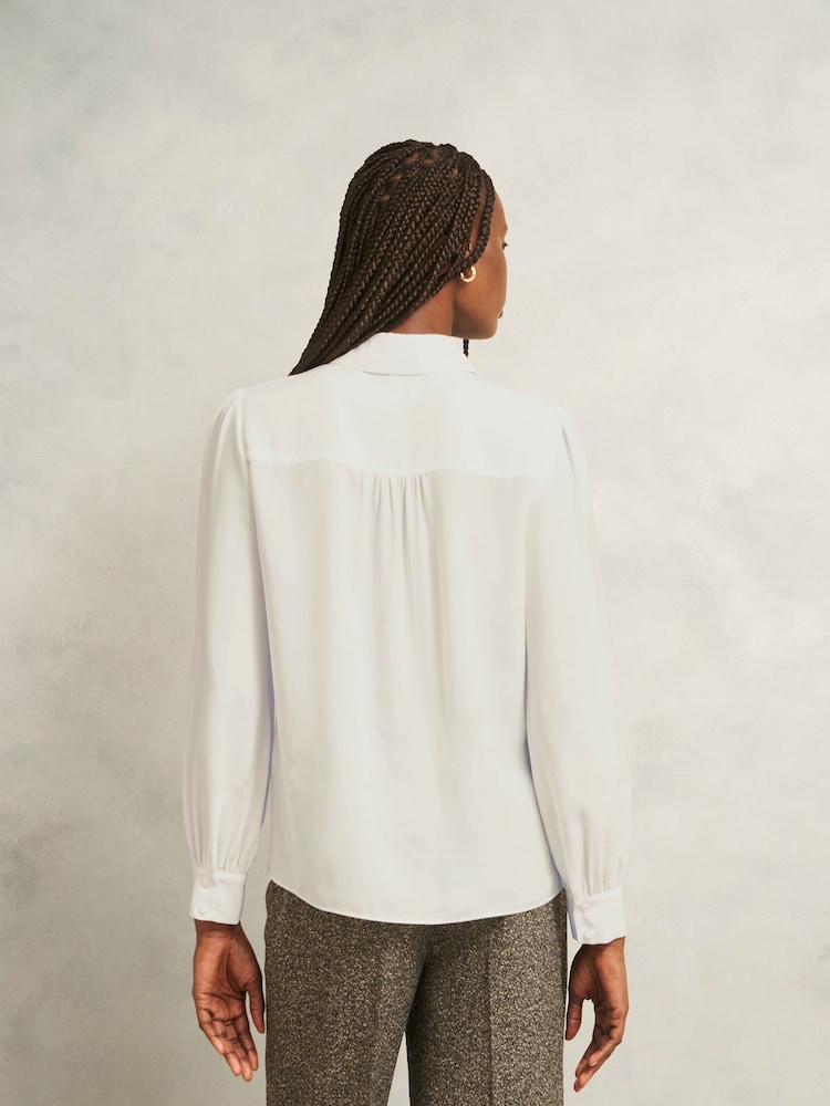 Hobbs White Rose Blouse - Image 3 of 3 Hobbs White Rose Blouse - Image 3 of 3