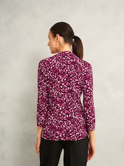 Hobbs Red Aimee Printed Top - Image 2 of 3